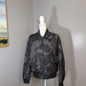 Rag and Bone X Liberty Women's Black and Grey Floral Bomber Jacket Size M